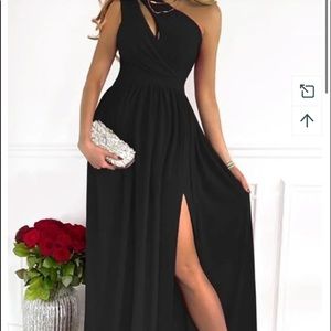 Boohoo,One-Shoulder Cut-Out, High Side Split Maxi Dress,💗Final Price 💗,M
